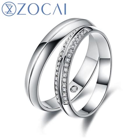 ZOCAI Happiness Real 0.15 CT Certified H /SI Diamond His and Hers ...