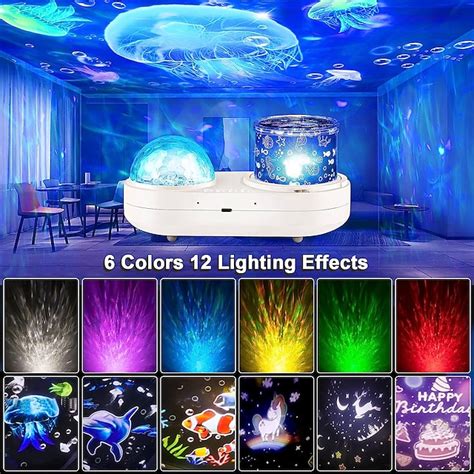 Ocean Light Projector Jellyfish Lamp 360 Degree Rotating Night Lights ...