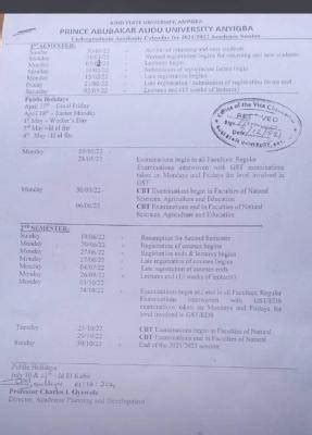 KSU undergraduate academic calendar for 2021/2022 academic session ...