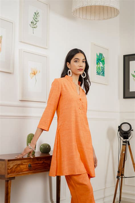 Netose Orange Relaxed Fit Co-ord Set – Netose By LakhNeet (I) Private ...