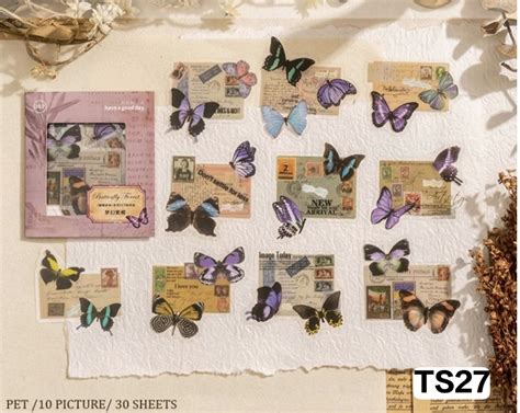 Arteria. Transparent Sticker Cutouts-Butterfly Forest- Purple
