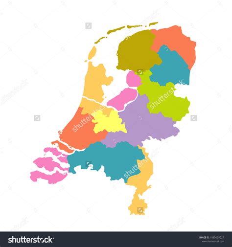 Netherlands Map Regions Vector Flat Illustration Stock Vector (Royalty Free) 1053035027 ...