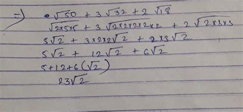 SIMPLIFY - √50+3√32+2√18 - Brainly.in