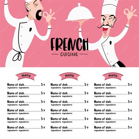 French Bistro Menu Template