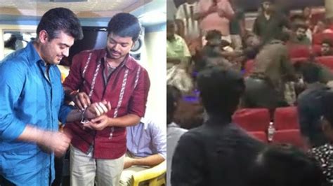 Vijay and Ajith Kumar's fans beat each other up at Good Bad Ugly ...