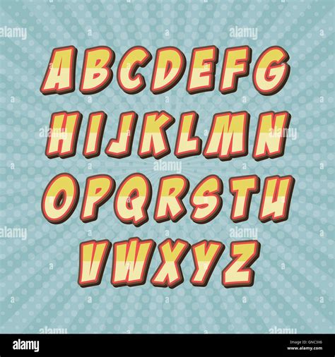 comic font alphabet pop art Stock Vector Image & Art - Alamy