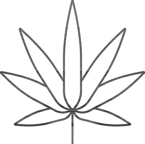 Marijuana Leaf Icon In Black Line Art. 24463245 Vector Art at Vecteezy