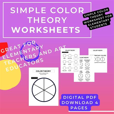Basic Color Theory Worksheet | Art Worksheet | Color Theory Packet | Primary Secondary Color ...