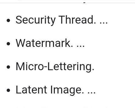 name any five things that are written on the front side of an Indian ...