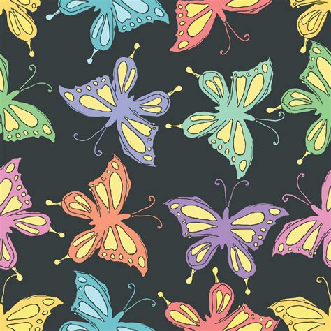 Seamless butterfly pattern. Drawn butterfly background 26783266 Vector ...