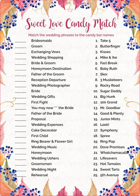 Bridal Shower Printable Games
