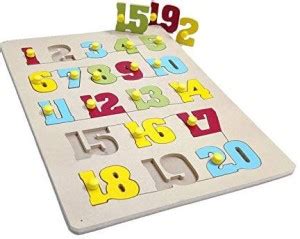 Kidosaurus Wooden 1-20 Numbers Puzzle Tray for Kids Colorful Learning ...