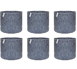 OXYPOT Polyester Grow Bags, Grey, 10 x 9 Inches, Set of 6 Bags : Amazon ...