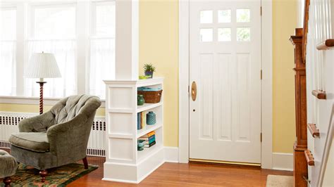 Half Wall Divider With Column Craftsman Style Oak Half Wall Room
