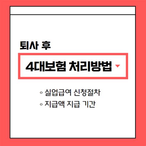 퇴사 후 4대보험 처리 절차