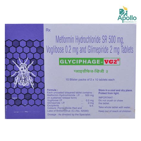 Buy Glyciphage VG2 Tablet online | Uses, Side Effects, Price and ...