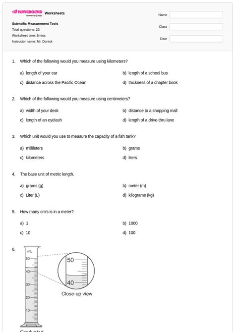 50+ Units and Measurement worksheets for Class 6 on Wayground | Free ...