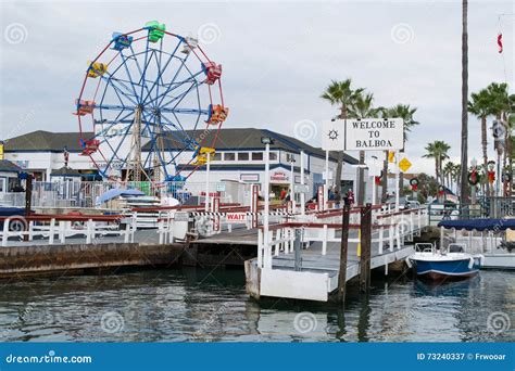Balboa Island Pier Near Newport Harbor Beach in California Editorial ...