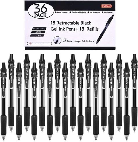 Shuttle Art Black Gel Pens, 36 Pack18 Gel Pens with India | Ubuy