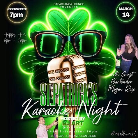 Karaoke Night in Gaslamp St. Patricks Day Edition, Casablanca Lounge ...