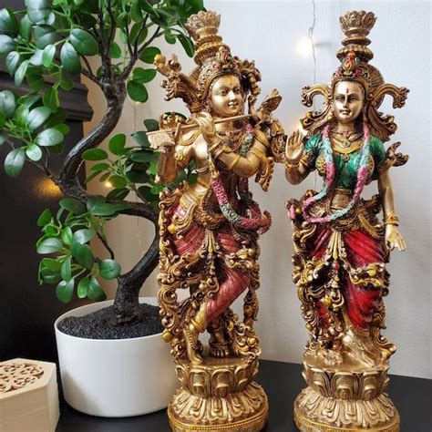 Buy Radha Krishna Statue Couple Statue God of Lovers Anniversary Gift ...