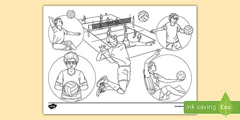 Volleyball Colouring Page, Volleyball (teacher made)