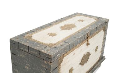 Cement Gray & Off White 40'' Accent Trunk | Bob's Discount Furniture ...