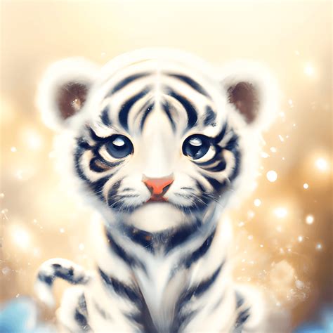 White Baby Siberian Tiger Wallpaper