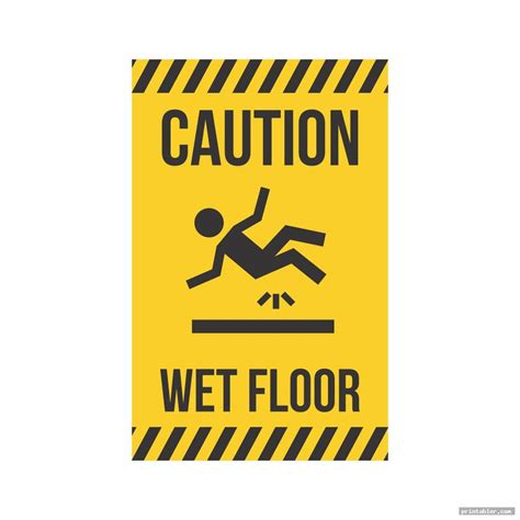 Cool Caution Wet Floor Sign Printable - Gridgit.com