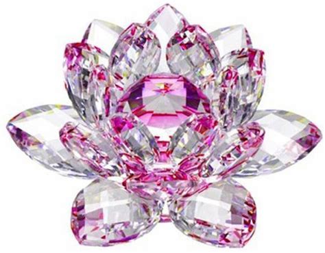 Scrzay Crystal Lotus Flower Pink Decorative Showpiece - 10 cm Price in ...