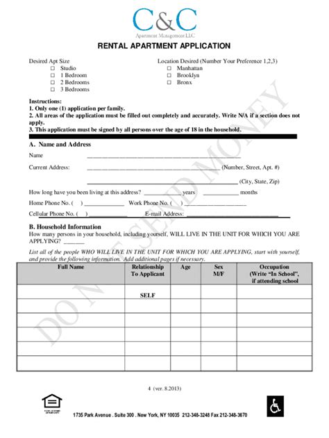 CC Rental Apartment App Form - Fill Online, Printable, Fillable, Blank ...