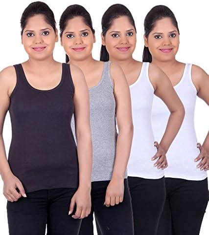 Buy White Moon Vests & Camisoles - Pack of 4 Multicolour at Amazon.in