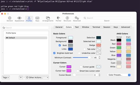 vim - iTerm 2 ZSH font all one color - Super User