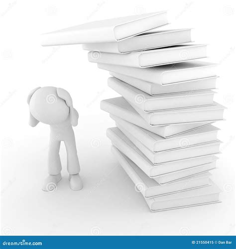 3d Man and Books on White Background Stock Illustration - Illustration ...