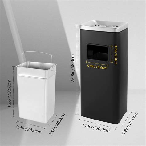 Buy Dyna-Living Stainless Steel Trash Can Outdoor Commercial Garbage ...