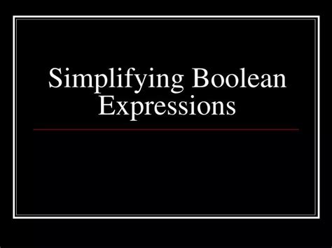 Simplifying Boolean Expressions 的图像结果
