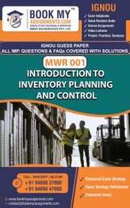 IGNOU MWR 001 Introduction to Inventory Planning and Control | Guess ...