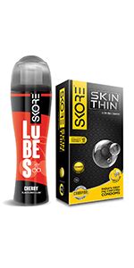 Skore Lubes Lubricant Gel for Men & Women | Cherry Flavored | Skin ...