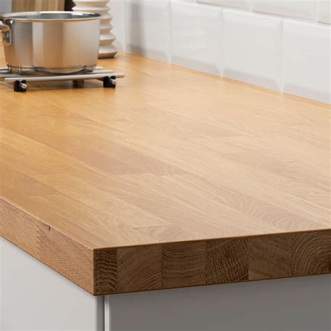 SKOGARP Piano di lavoro su misura, rovere, legno massiccio, 45.1-63.5x4.0 cm - IKEA