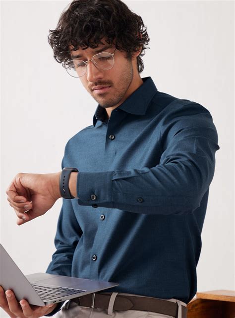 Buy Admiral Indigo Shirt | Semi formal Navy Solid Shirts for Men Online ...