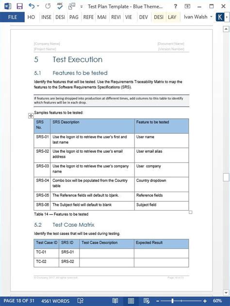 Software Test Plan Template Excel software Test Plan Template Excel ...
