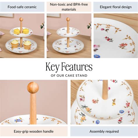 Floral Ceramic Two Tier Cupcake Stand Online - Premium Cake Stand ...