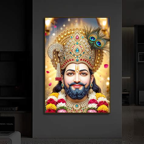 Buy Jai Shri Shyam Modern Luxury Backlight Vertical Wall Art online ...