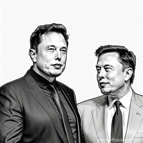 Elon Musk and Donald Trump in Minimalistic Line Art | Stable Diffusion ...