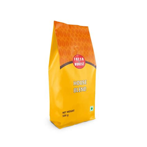FRESH & HONEST House Blend, Roasted Coffee Beans, 500 g Pouch with ...