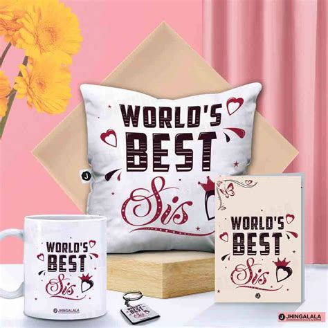 Buy Jhingalala Gift for Sister | World's Best Sis Printed Cushion Cover ...