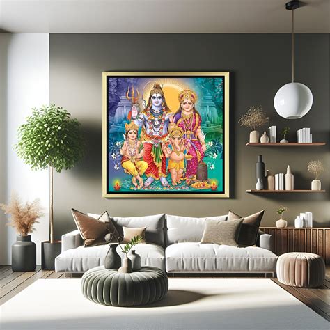 Shiv Parivar Vastu Painting – Spiritual Wall Art for Peace & Unity ...