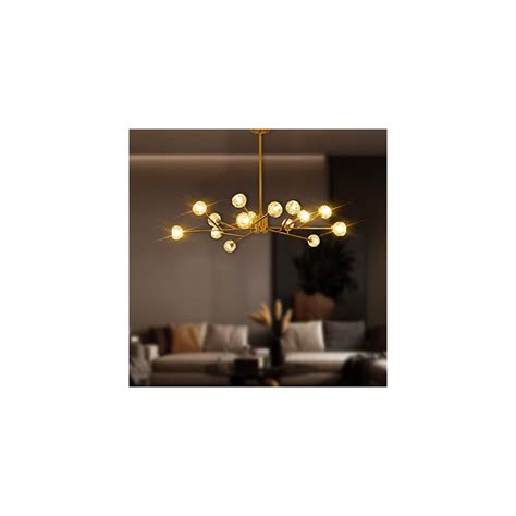 Buy 15-Lights Retro Sputnik Chandelier with Crystal Ball Shade, 29.5 ...