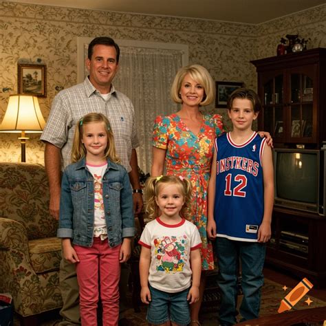 Family of five, 90s style photo on Craiyon