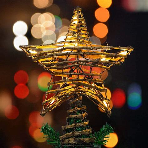 Buy FUNPENY Rattan Christmas Tree Topper, Artificial Rattan Christmas ...